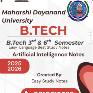 MDU B.Tech 3rd Semester Artificial Intelligence Notes pdf