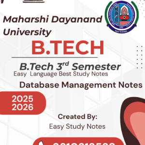 MDU B.Tech 3rd Semester Database Management Notes pdf