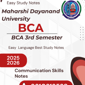 MDU | BCA 3rd Semester Communication Skills Notes PDF