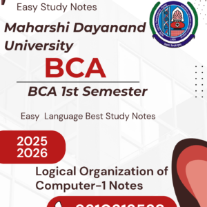 MDU | BCA 1st Semester Logical Organization of Computers-1 Notes PDF