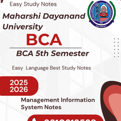MDU | BCA 5th Semester Management Information System Notes PDF