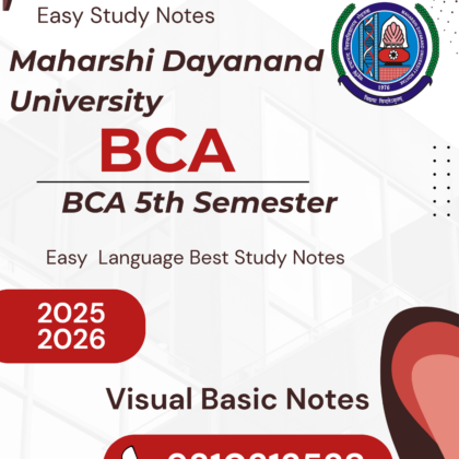 MDU | BCA 5th Semester Visual Basic Notes PDF