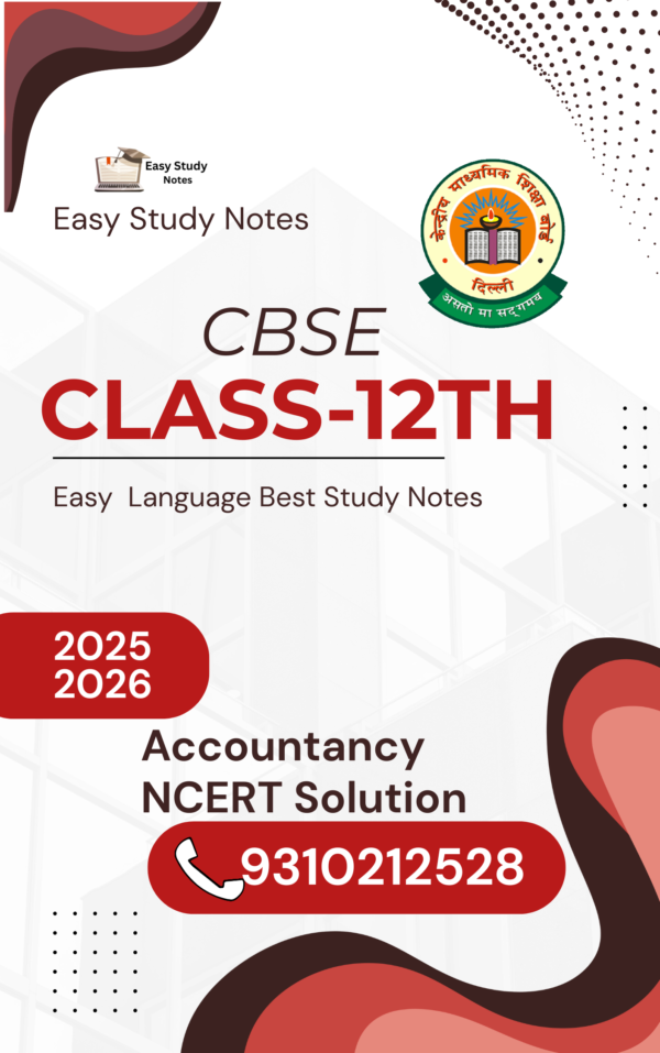 CBSE Class-12th Accountancy NCERT Solution PDF