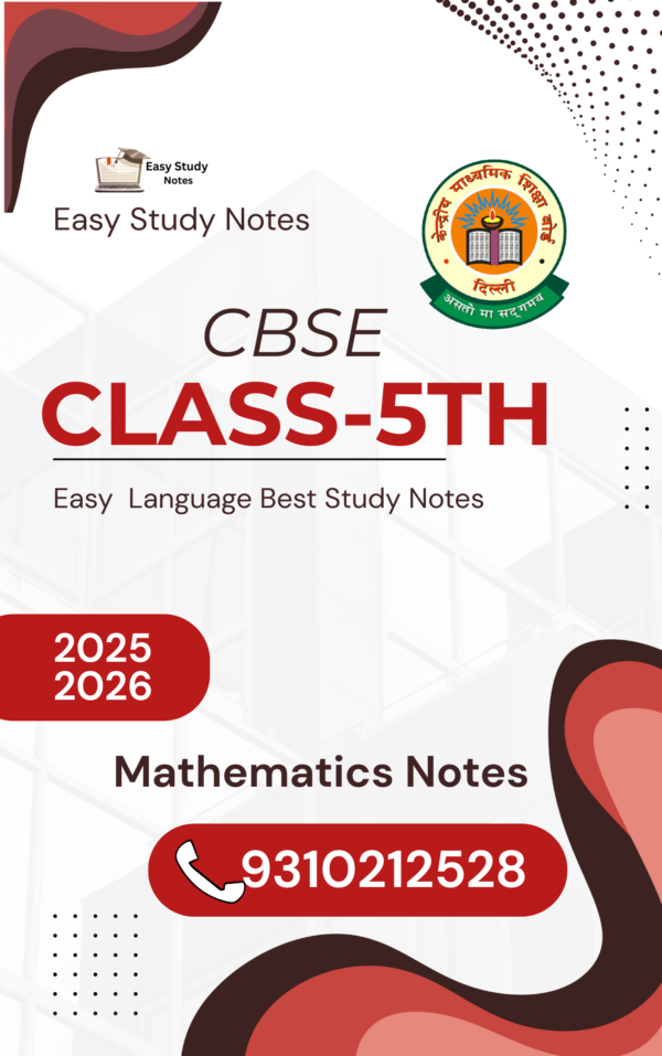Notes Class 5 CBSE Class 5th Mathematics Notes PDF