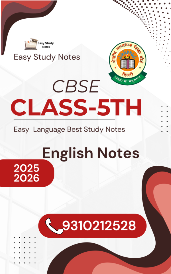Class 5 English Notes CBSE – PDF Access | Easy Study
