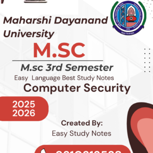 MDU | Msc 3rd Semester Computer Security Notes PDF