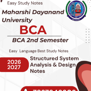 BCA 2nd Semester Structured System Analysis and Design Notes