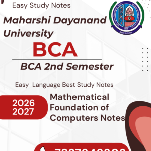 BCA 2nd Semester Mathematical Foundation of Computers Notes