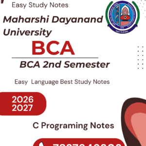 BCA 2nd Semester C Programing Notes