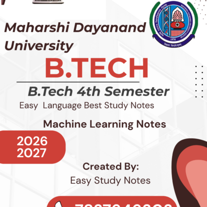 B.Tech 4th Semester Machine Learning Notes