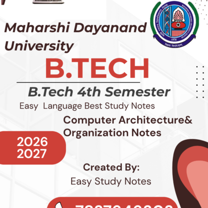 B.Tech 4th Semester Computer Architecture & Organization Notes