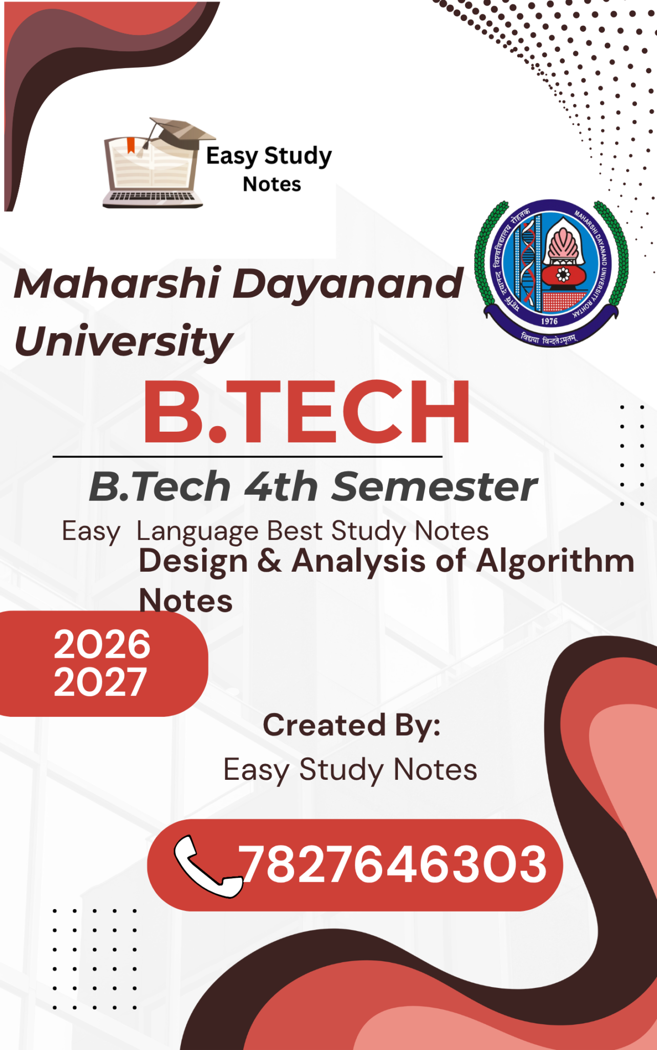 B.Tech 4th Sem DAA Notes PDF Download | Easy Study Notes