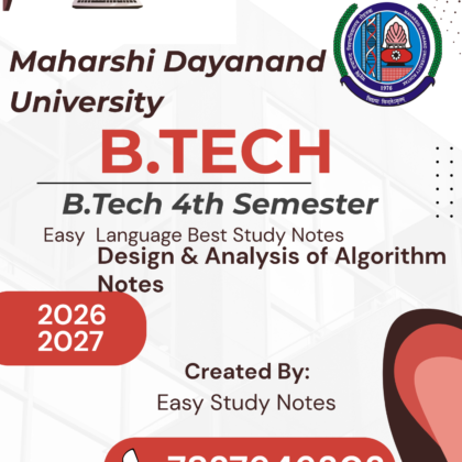 B.Tech 4th Semester Design and Analysis of Algorithm Notes