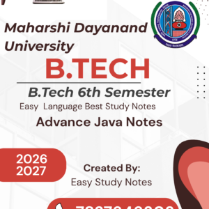 B.Tech 6th Semester Advance Java Notes