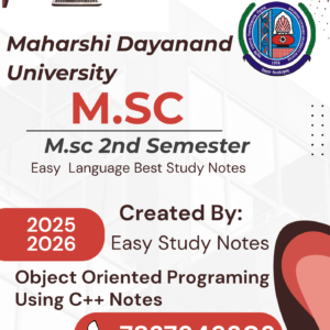 msc 2nd semester object oriented programing using C++