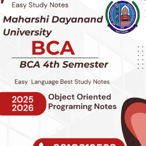 BCA 4th Semester Object Oriented Programing Notes