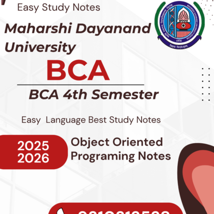 BCA 4th Semester Object Oriented Programing Notes