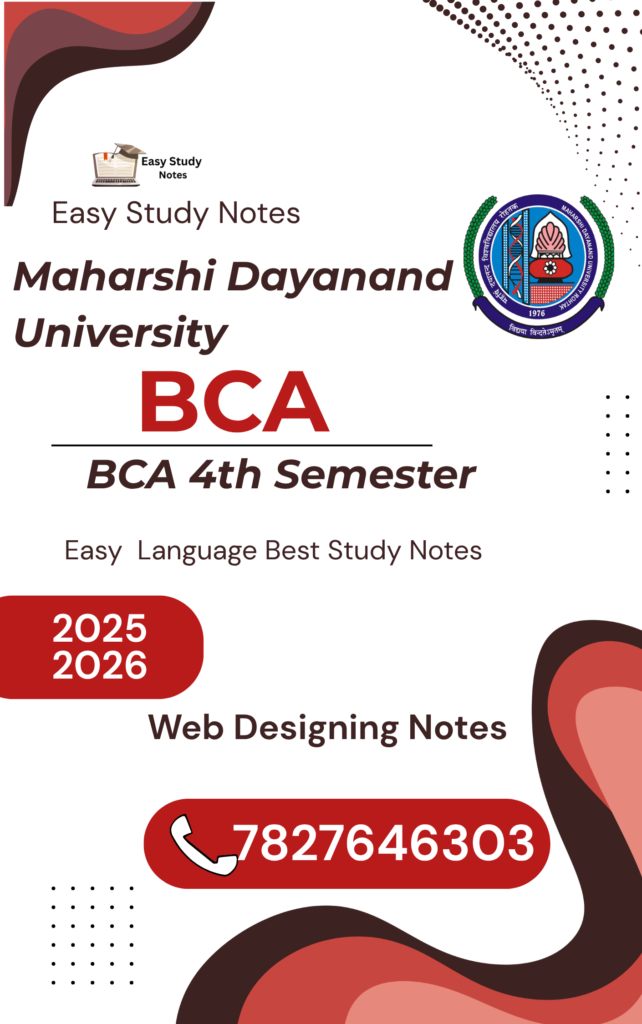 BCA 4th Sem Web Designing Notes PDF | Easy Study Notes