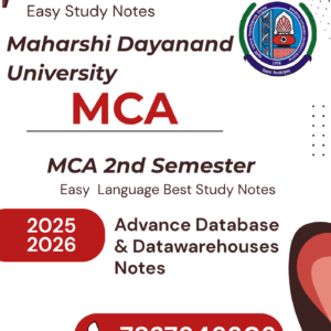 MCA 2nd Semester Advance Database System & Datawarehouse Notes