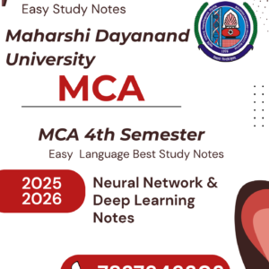 MCA 4th Semester Neural Network & Deep Learning Notes
