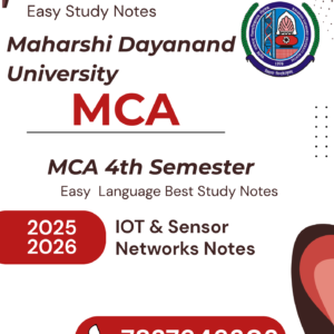 mca 4th semester iot& sensor network notes