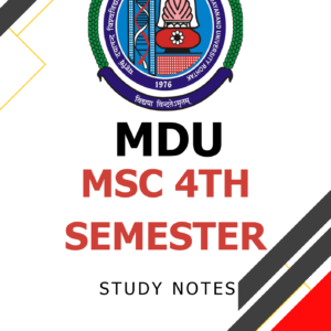 Msc 4th Semester Notes