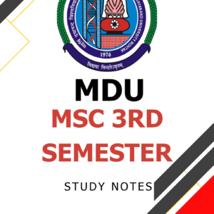 Msc 3rd Semester Notes
